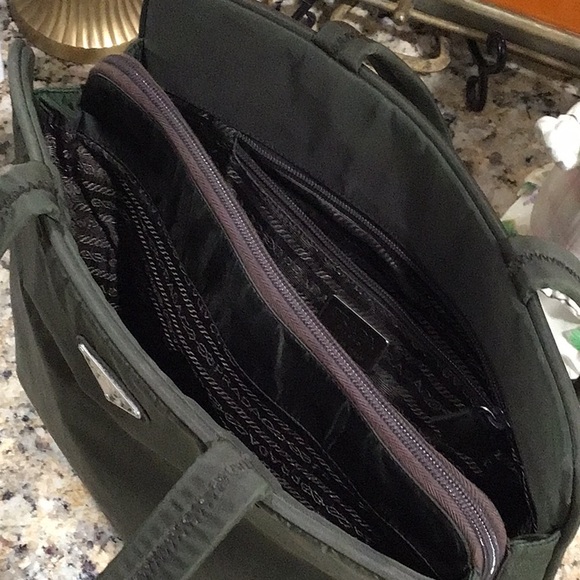 Prada Green Nylon Tote Handbag Bag - Picture 6 of 10